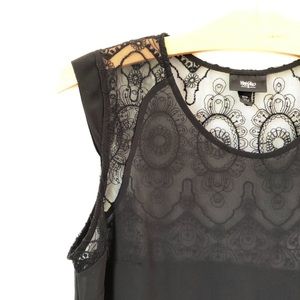Mossimo Black Sheer Embroidered Blouse